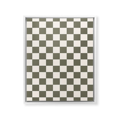 Checkerboard - Olive Green Framed Canvas Print Gallery Image 34