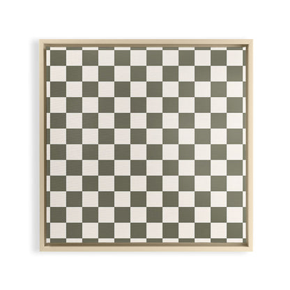 Checkerboard - Olive Green Framed Canvas Print Gallery Image 27