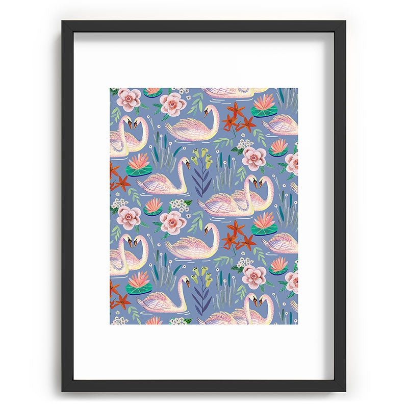 Swan Pattern Framed Art Print Gallery Image 83