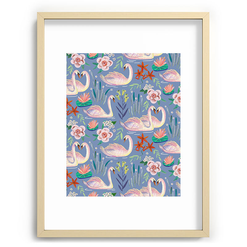 Swan Pattern Framed Art Print Gallery Image 99