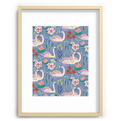 Swan Pattern Framed Art Print Gallery Image 99