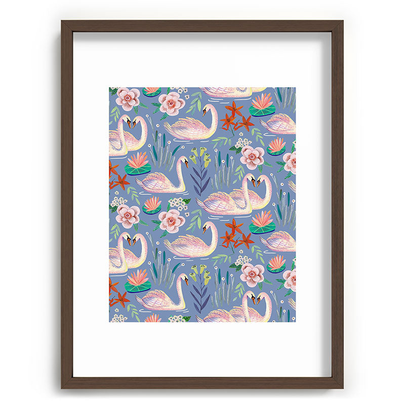 Swan Pattern Framed Art Print Gallery Image 91