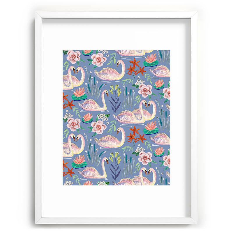Swan Pattern Framed Art Print Gallery Image 107