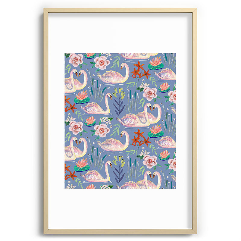 Swan Pattern Framed Art Print Gallery Image 102