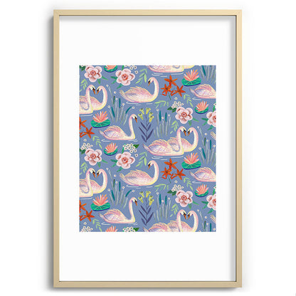 Swan Pattern Framed Art Print Gallery Image 102