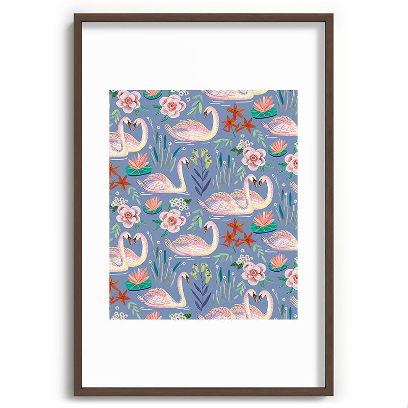 Swan Pattern Framed Art Print Gallery Image 94