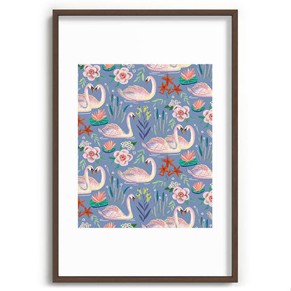 Swan Pattern Framed Art Print Gallery Image 94