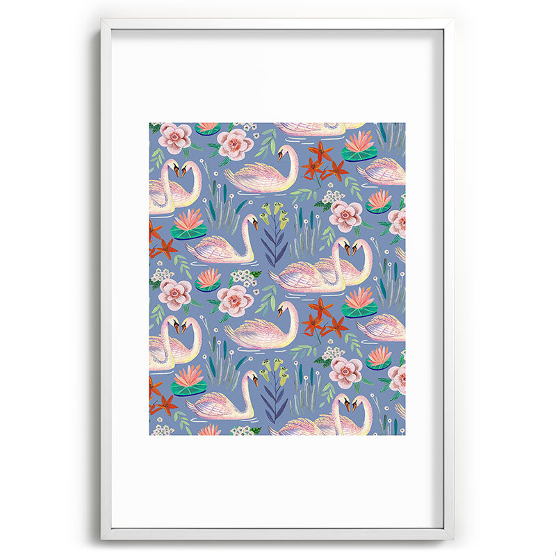 Swan Pattern Framed Art Print Gallery Image 110