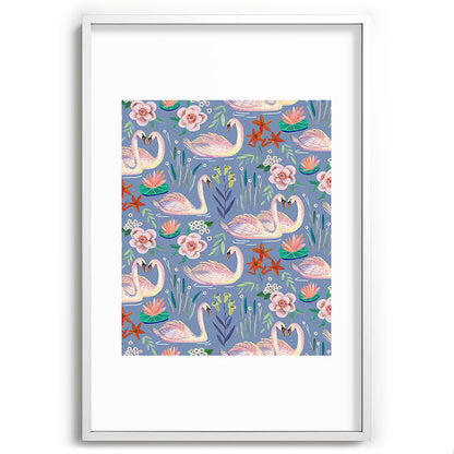 Swan Pattern Framed Art Print Gallery Image 110