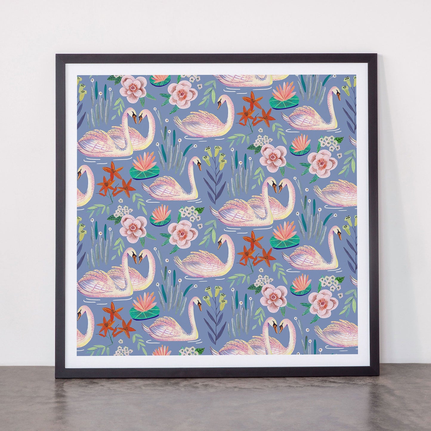 Swan Pattern Framed Art Print Gallery Image 55