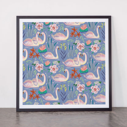 Swan Pattern Framed Art Print Gallery Image 55