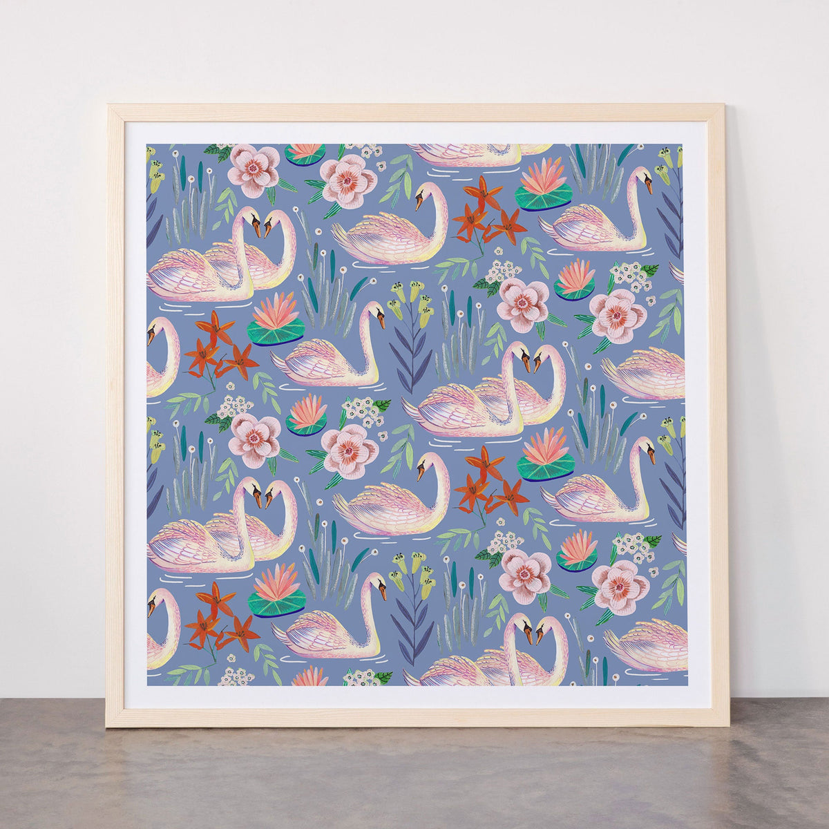 Swan Pattern Framed Art Print Gallery Image 77