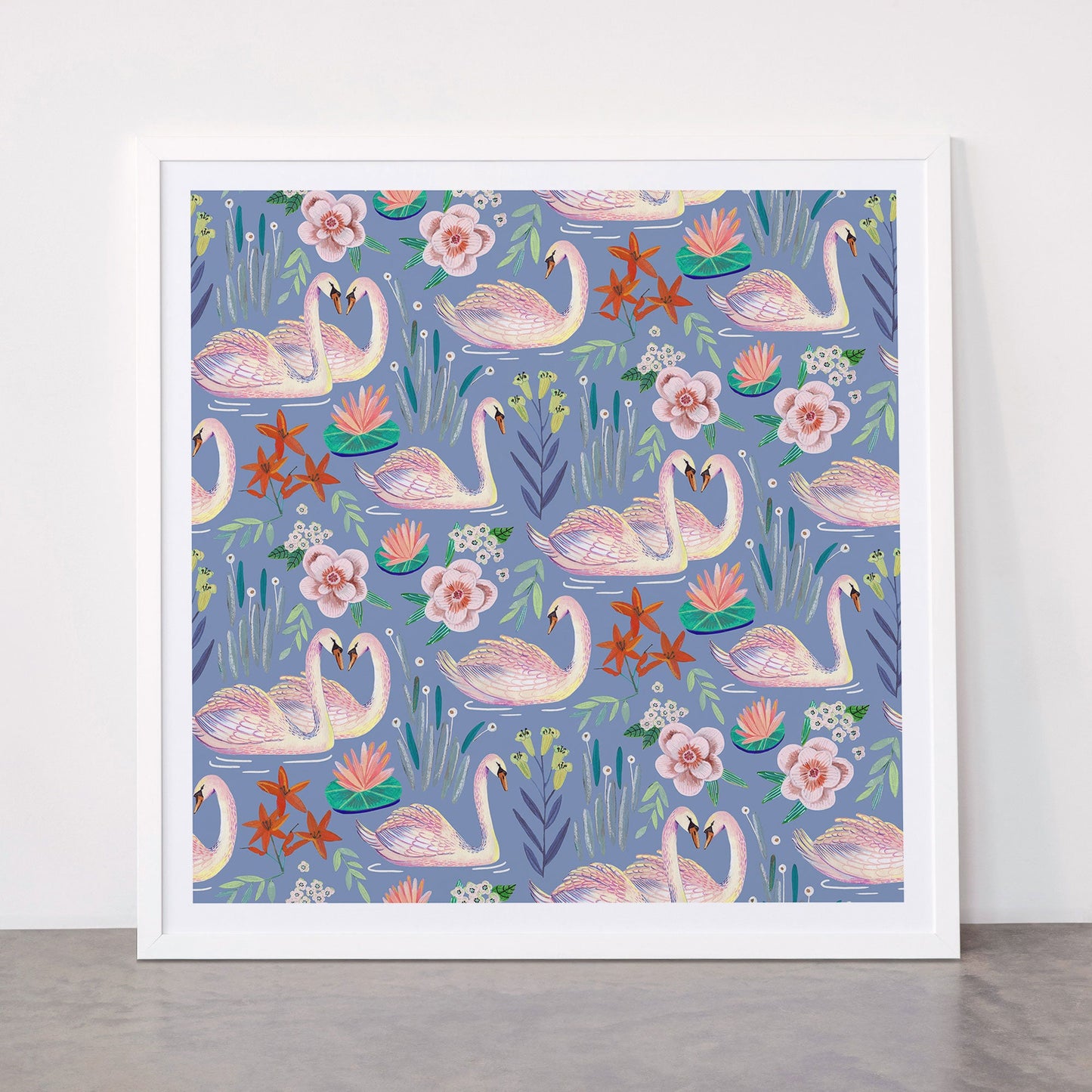 Swan Pattern Framed Art Print Gallery Image 87