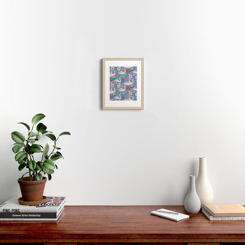 Swan Pattern Framed Art Print Gallery Image 22