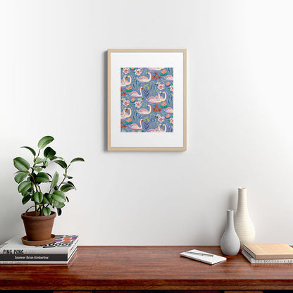 Swan Pattern Framed Art Print Gallery Image 26
