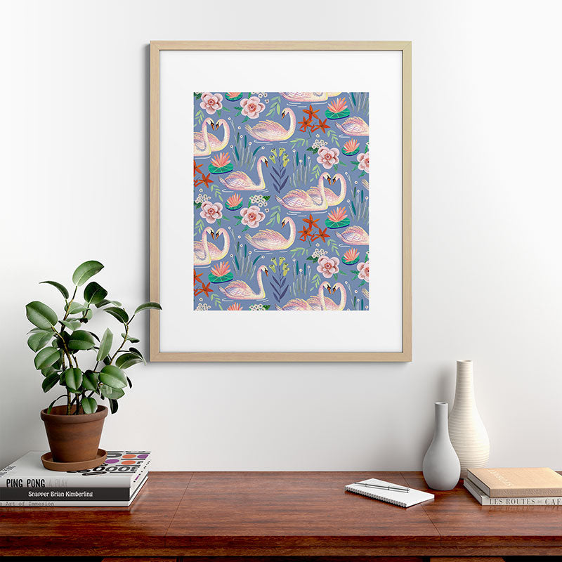 Swan Pattern Framed Art Print Gallery Image 67