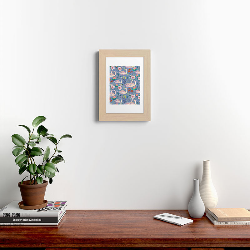 Swan Pattern Framed Art Print Gallery Image 62