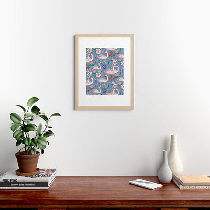 Swan Pattern Framed Art Print Gallery Image 64