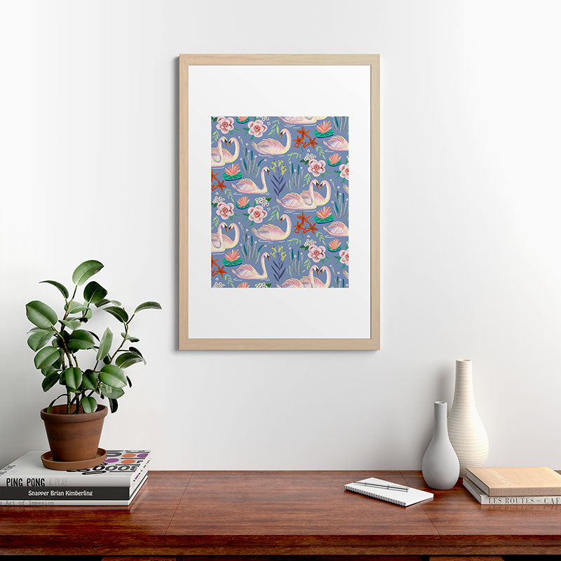 Swan Pattern Framed Art Print Gallery Image 65