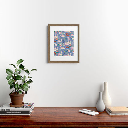 Swan Pattern Framed Art Print Gallery Image 15