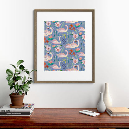 Swan Pattern Framed Art Print Gallery Image 58