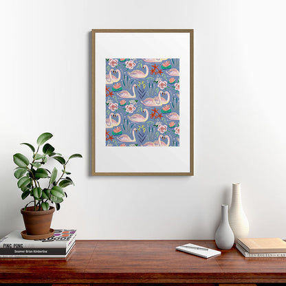 Swan Pattern Framed Art Print Gallery Image 18
