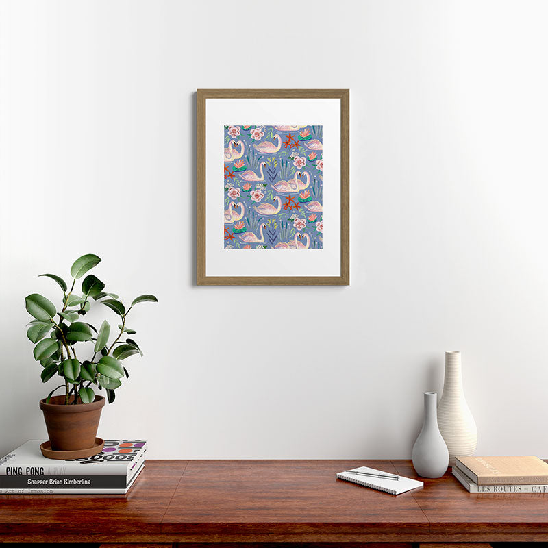 Swan Pattern Framed Art Print Gallery Image 54