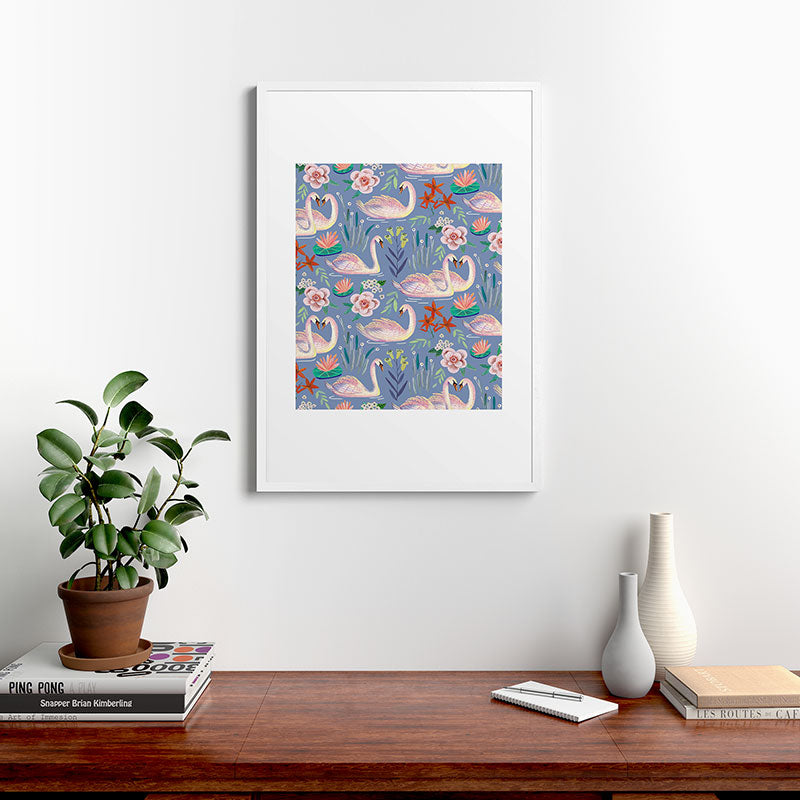 Swan Pattern Framed Art Print Gallery Image 37