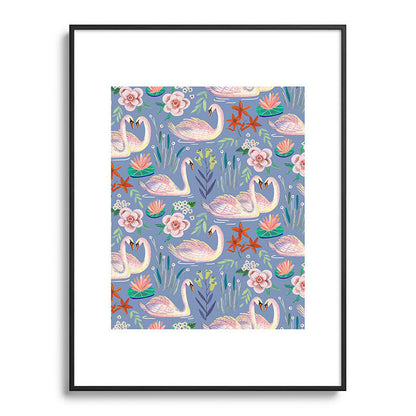 Swan Pattern Framed Art Print Gallery Image 116