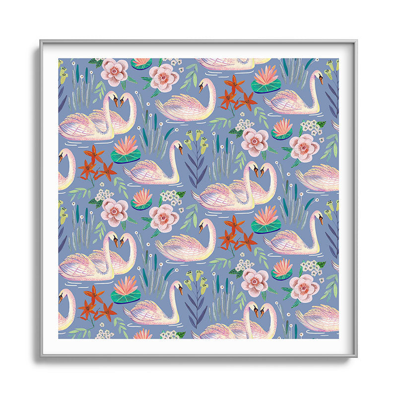 Swan Pattern Framed Art Print Gallery Image 141