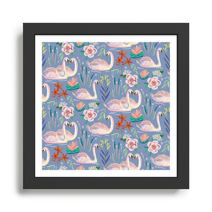 Swan Pattern Framed Art Print Gallery Image 2
