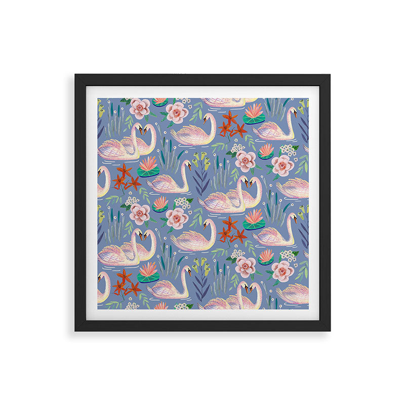 Swan Pattern Framed Art Print Gallery Image 7
