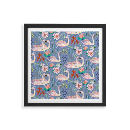 Swan Pattern Framed Art Print Gallery Image 7
