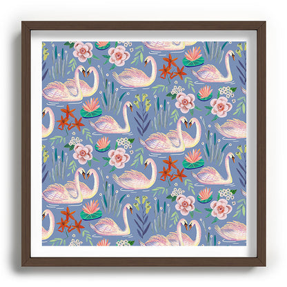 Swan Pattern Framed Art Print Gallery Image 101