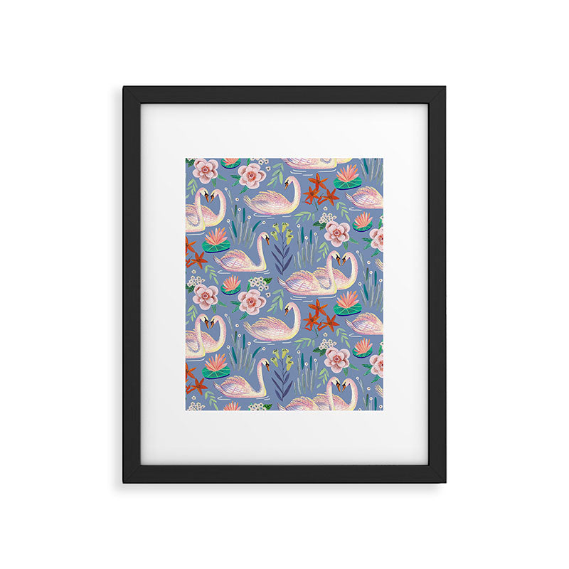 Swan Pattern Framed Art Print Gallery Image 5