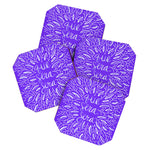 Whatever Will Be Will Be - Illustrated - White Ink on Lavender Coaster Gallery Image 1