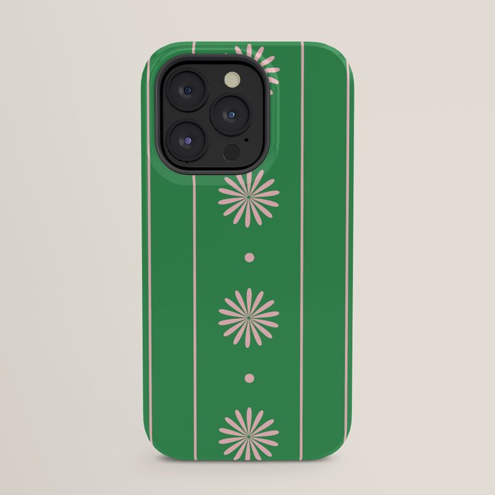 Daisy Stripes Green and Pink Pattern iPhone Case Gallery Image 31