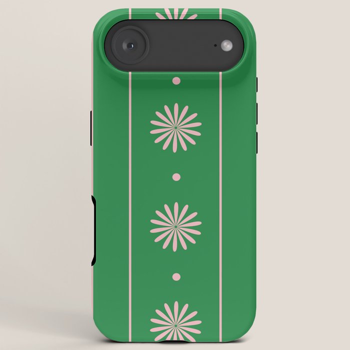 Daisy Stripes Green and Pink Pattern iPhone Case Gallery Image 6