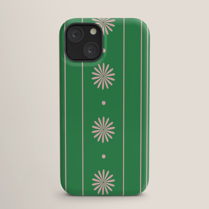 Daisy Stripes Green and Pink Pattern iPhone Case Gallery Image 17