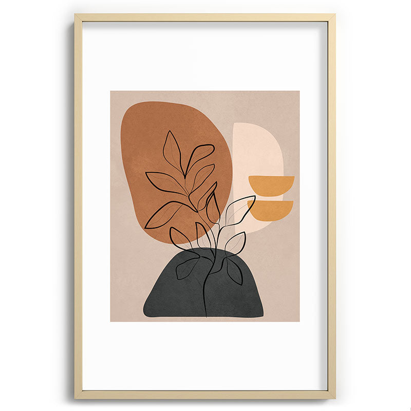 Abstract Minimal Plant 1 Framed Art Print Gallery Image 74