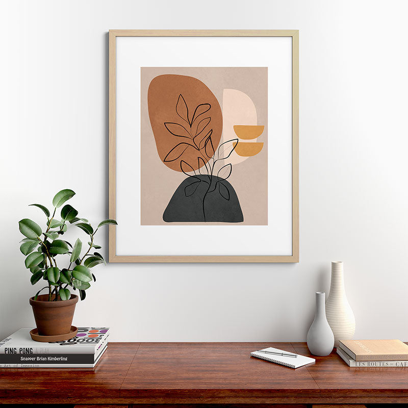 Abstract Minimal Plant 1 Framed Art Print Gallery Image 49