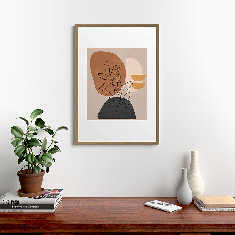 Abstract Minimal Plant 1 Framed Art Print Gallery Image 13