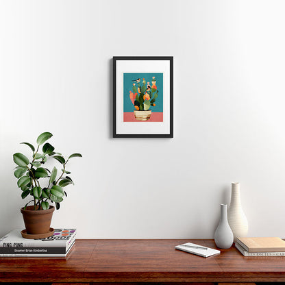 Cactus and Birds 2 Framed Art Print Gallery Image 3