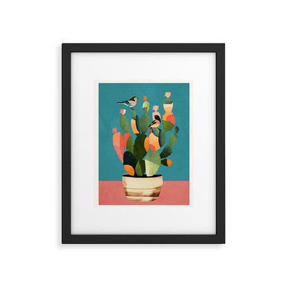 Cactus and Birds 2 Framed Art Print Gallery Image 1
