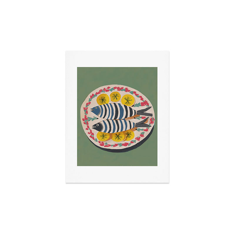 Mediterranean Fish Plate Art Print Gallery Image 3