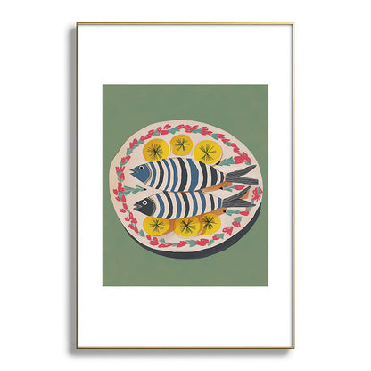 Mediterranean Fish Plate Framed Art Print Gallery Image 93