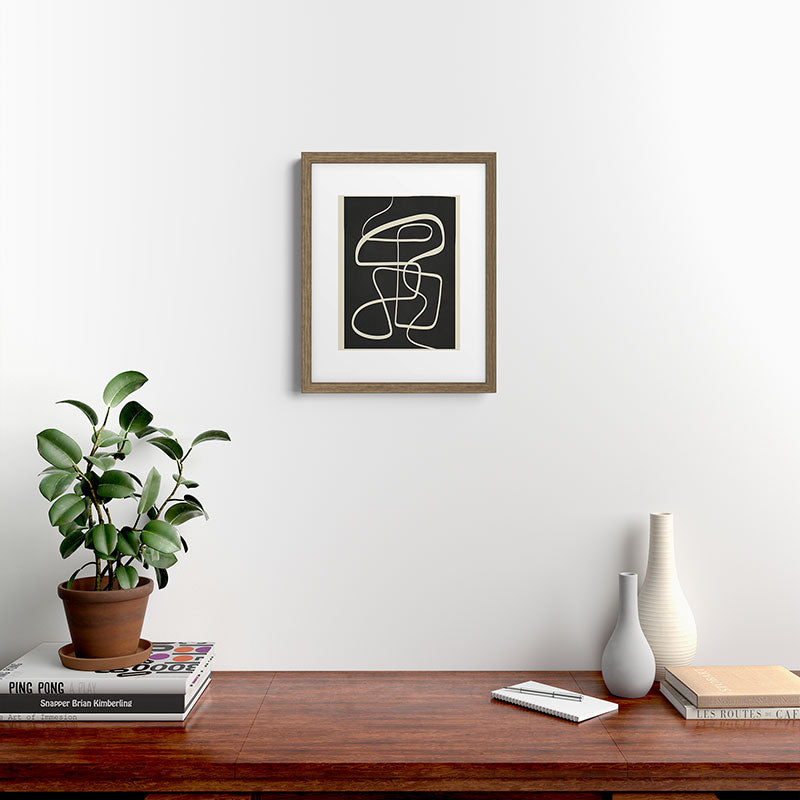 Modern Abstract Lines - Noir Framed Art Print Gallery Image 11