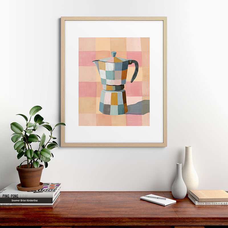 Patchwork Moka Pot Framed Art Print Gallery Image 49