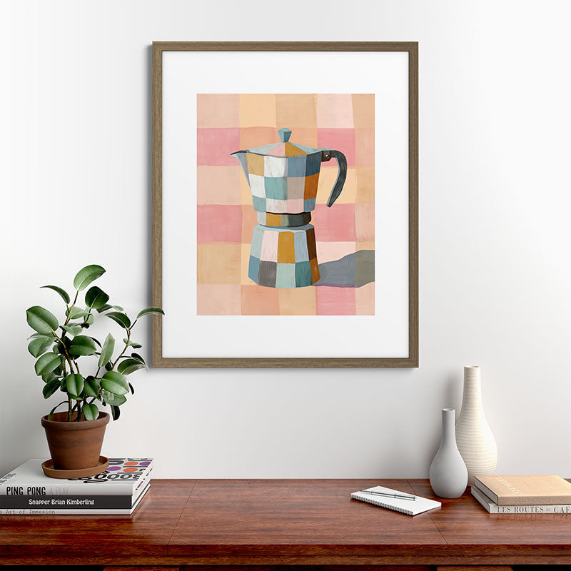 Patchwork Moka Pot Framed Art Print Gallery Image 42