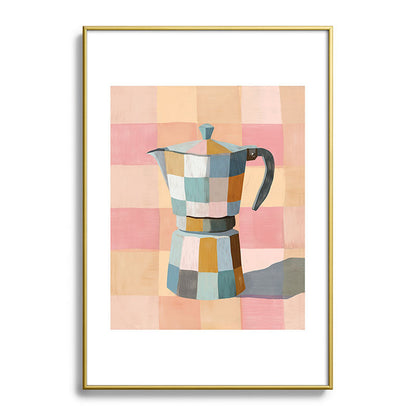 Patchwork Moka Pot Framed Art Print Gallery Image 90